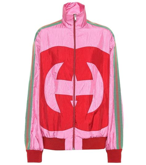 gucci pink logo track jacket|gucci bomber track jacket.